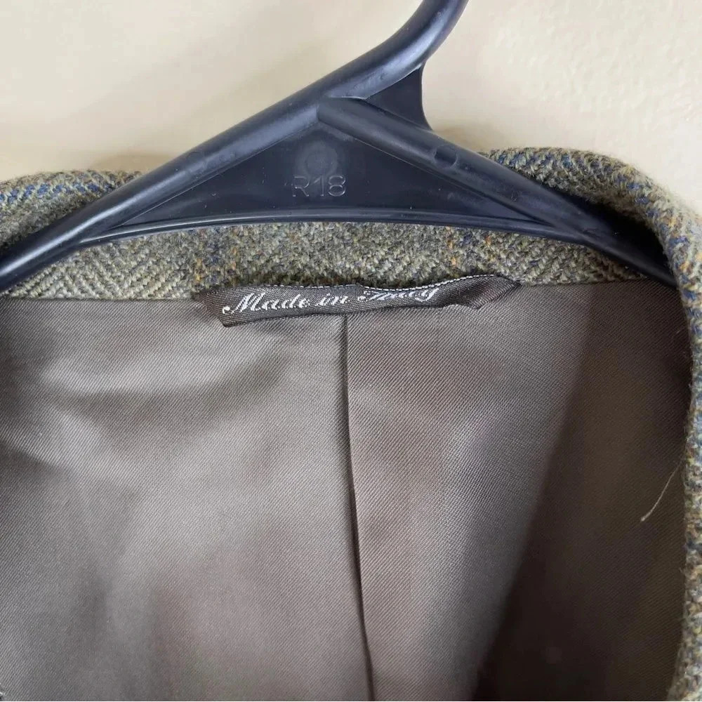 Canali Herringbone Mens Cashmere Blazer 50C - Picture 9 of 16